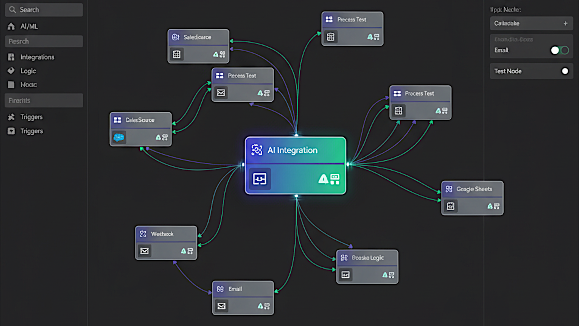 n8n workflow builder interface showing visual automation workflows